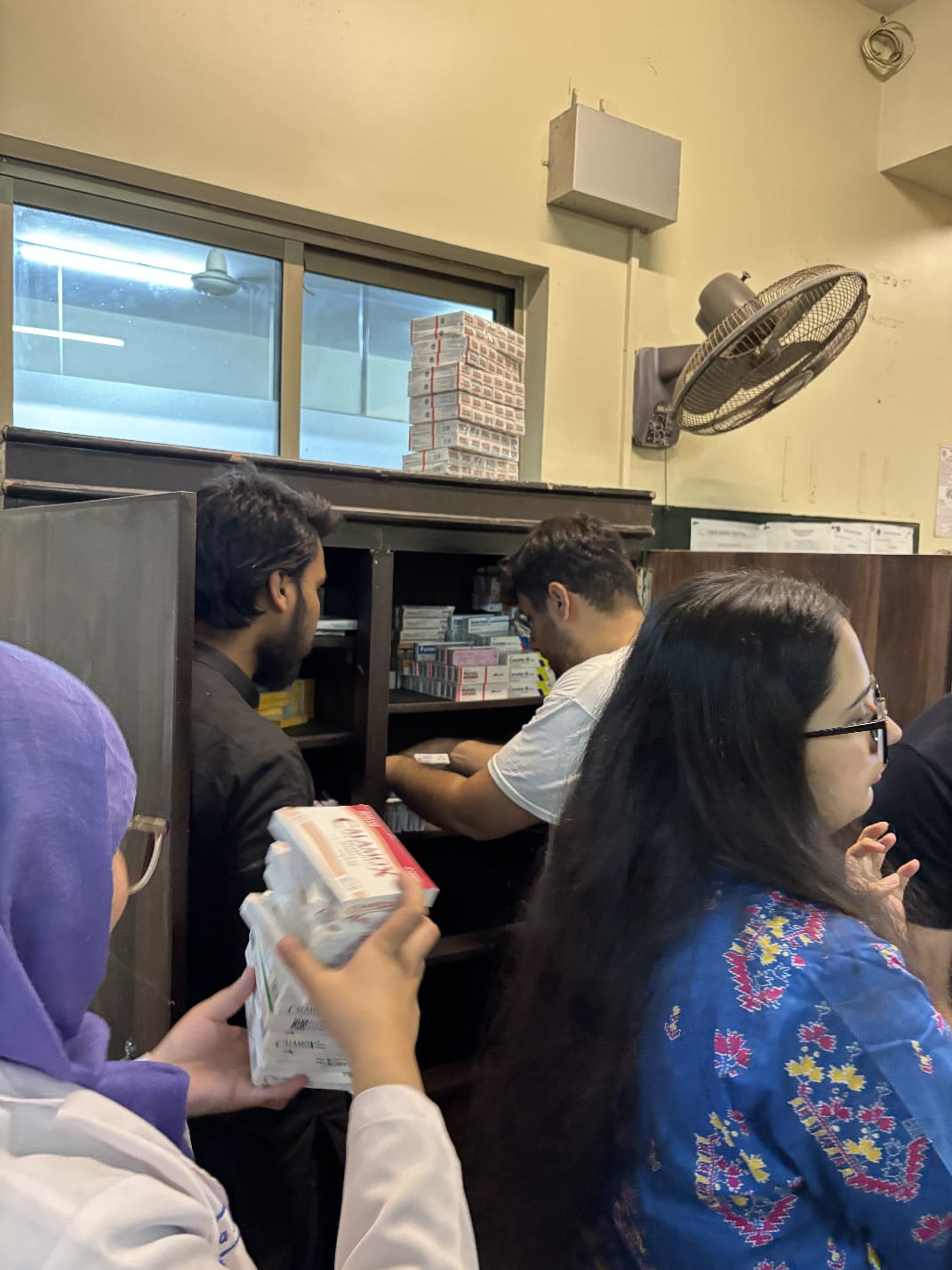 Pharmacy stock shelves